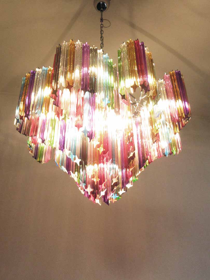 Murano Chandelier – 200 prisms – Multicolored