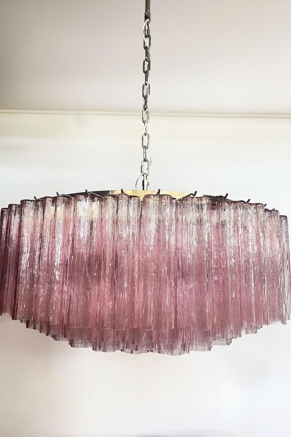 Pink Art Glass Tube Chandelier - view 11 | morylighting