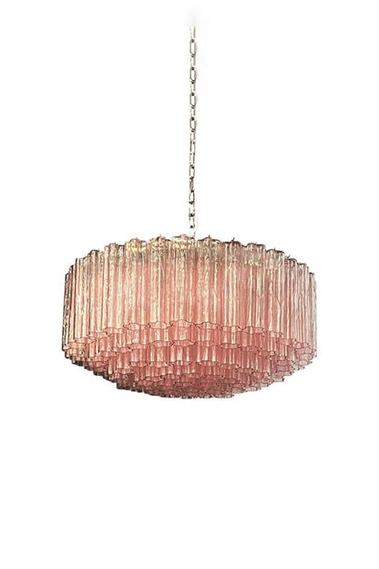 Pink Art Glass Tube Chandelier | morylighting