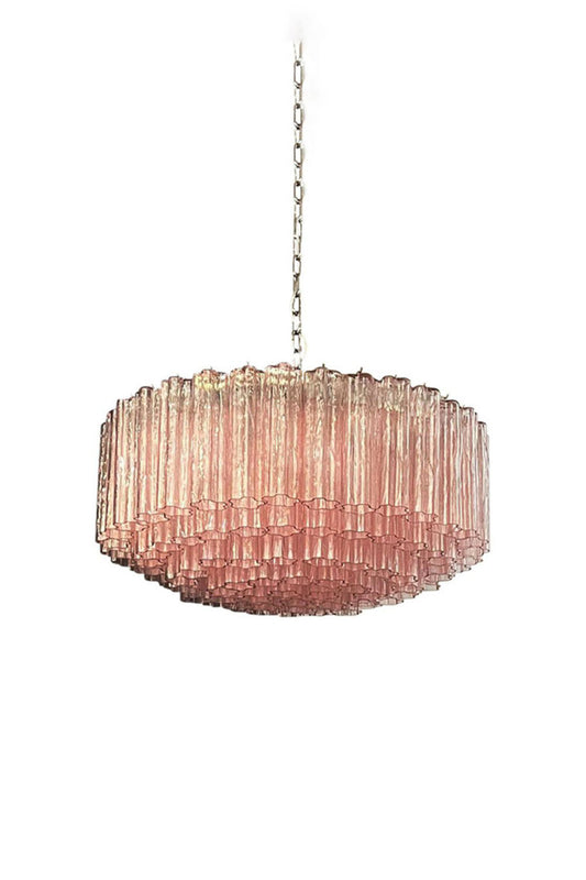 Pink Art Glass Tube Chandelier | morylighting