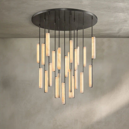 Auburn Alabaster Round Chandelier 24'' 40'' 56''