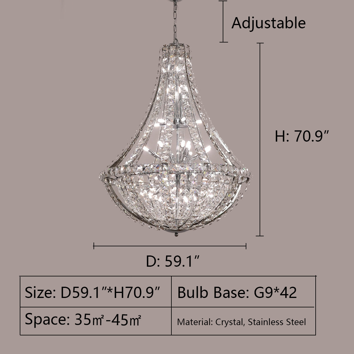 Morylighting Grand Lumina K9 Crystal Chandelier - Background Shot