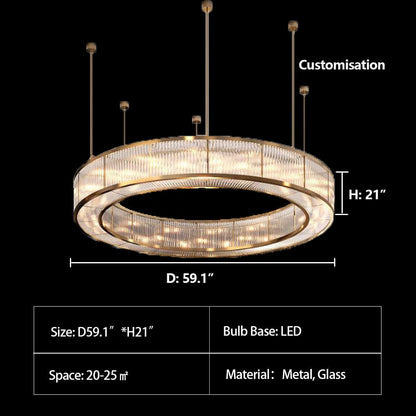 Modern Round Drum Dimmable Chandelier for Living Room/Bedroom