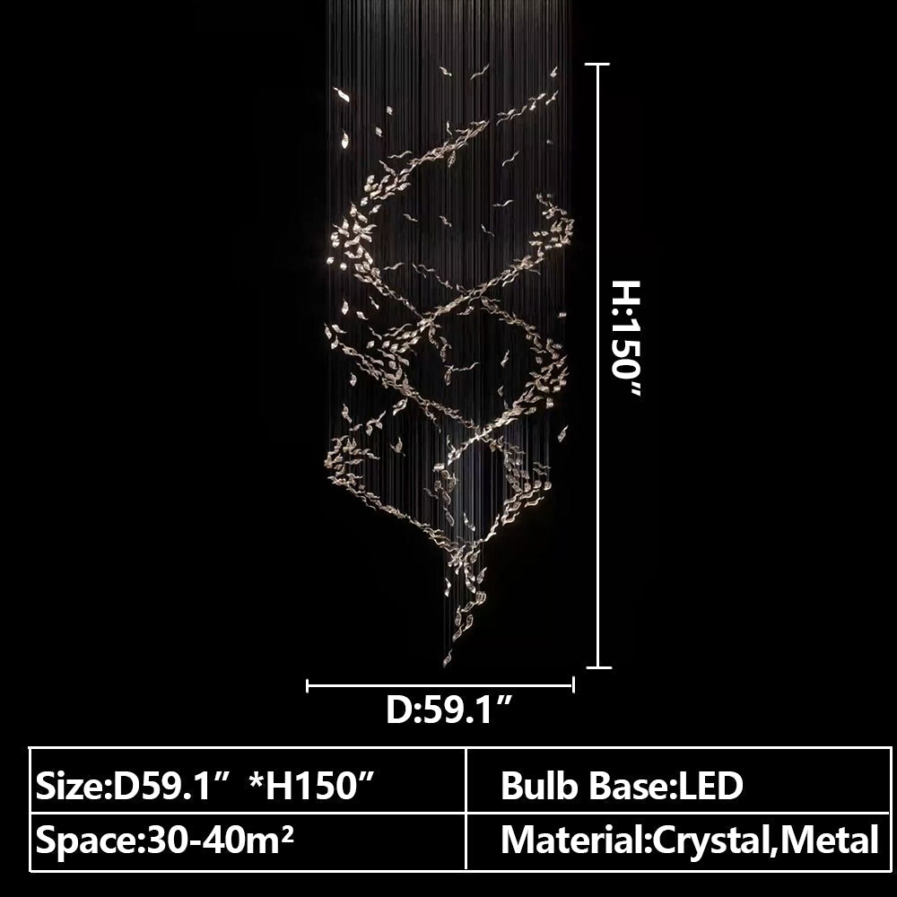 Morylighting Grand Lumina Double Spiral Crystal Chandelier - Background Shot