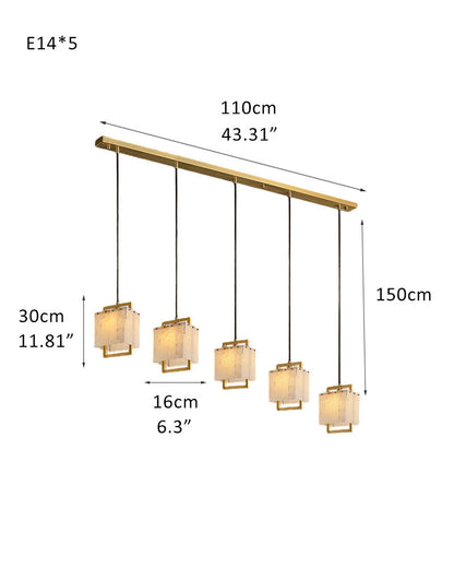 Elegant Cluster Alabaster Dome Suspension Light Lacquered Burnished Brass for hallway