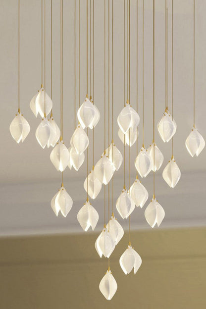 Gold Stem Ceramic Flower Chandelier - view 6 | morylighting
