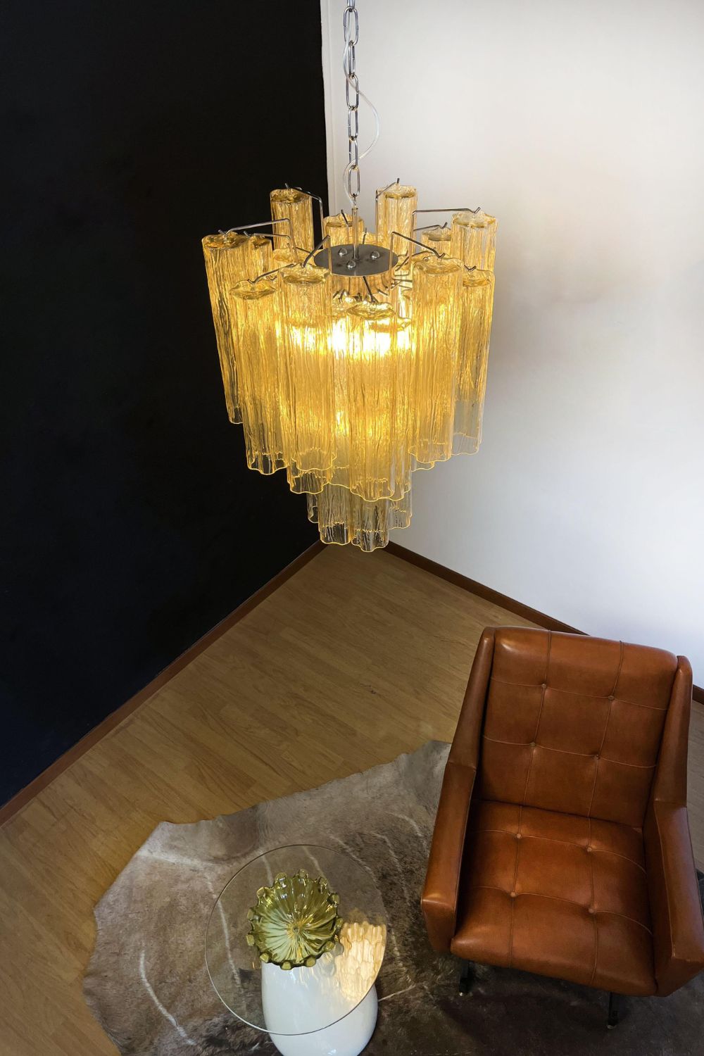 Amber Art Crystal Tube Chandelier - view 9 | morylighting