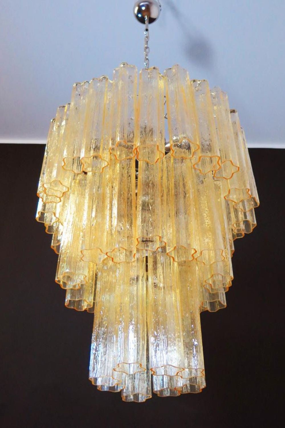 Three-Tier Yellow  Glass Art Chandelier - view 13 | morylighting