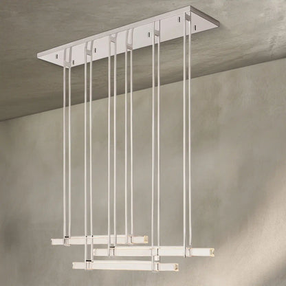 Auburn Crystal Triple Bar Linear Chandelier