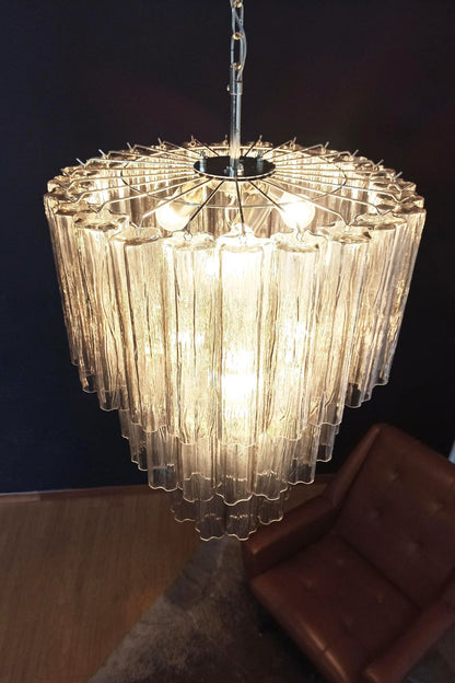 Art Smoked Glass Tube Chandelier - view 9 | morylighting