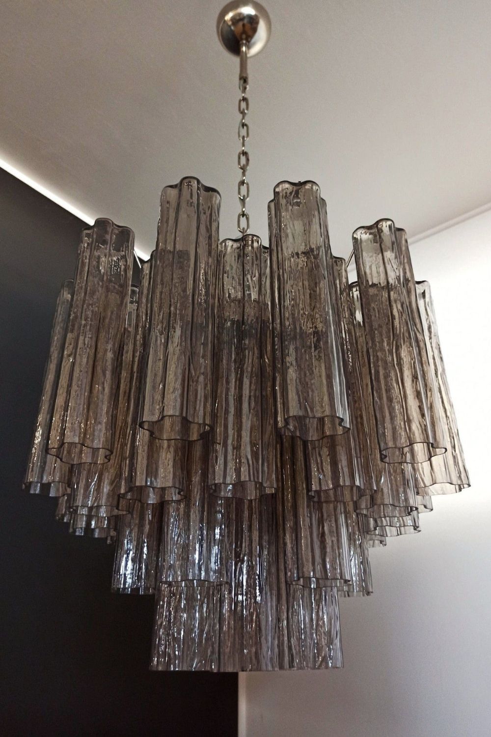 Smoked Art Glass 36-Tube Chandelier - view 6 | morylighting