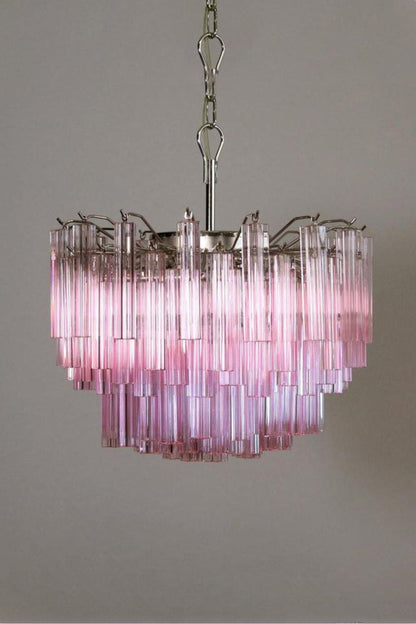 Venetian Pink Crystal Tube Art Chandelier - view 8 | morylighting