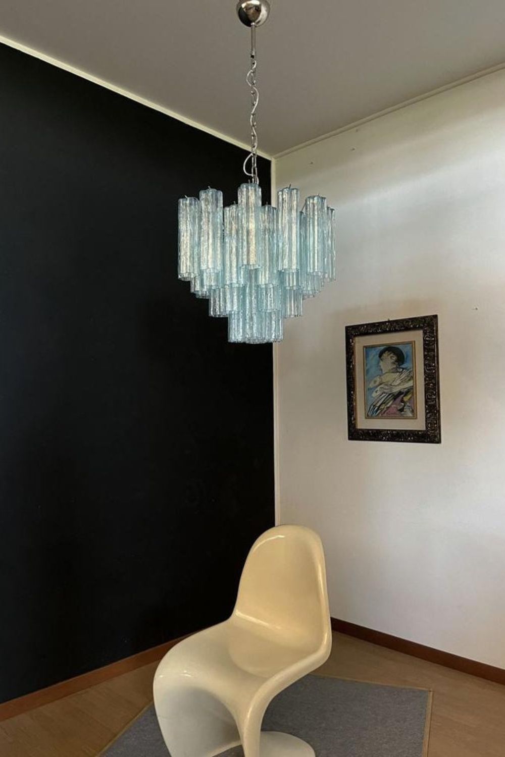 1990s Art blue glass tube chandelier - view 6 | morylighting