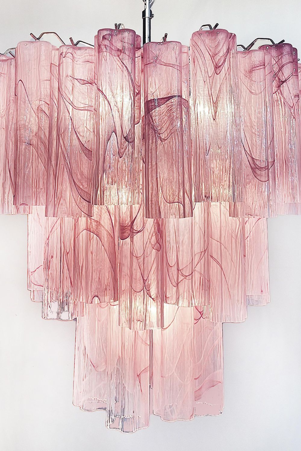 Ruby Glow Art Three-Tier Glass Chandelier - view 11 | morylighting