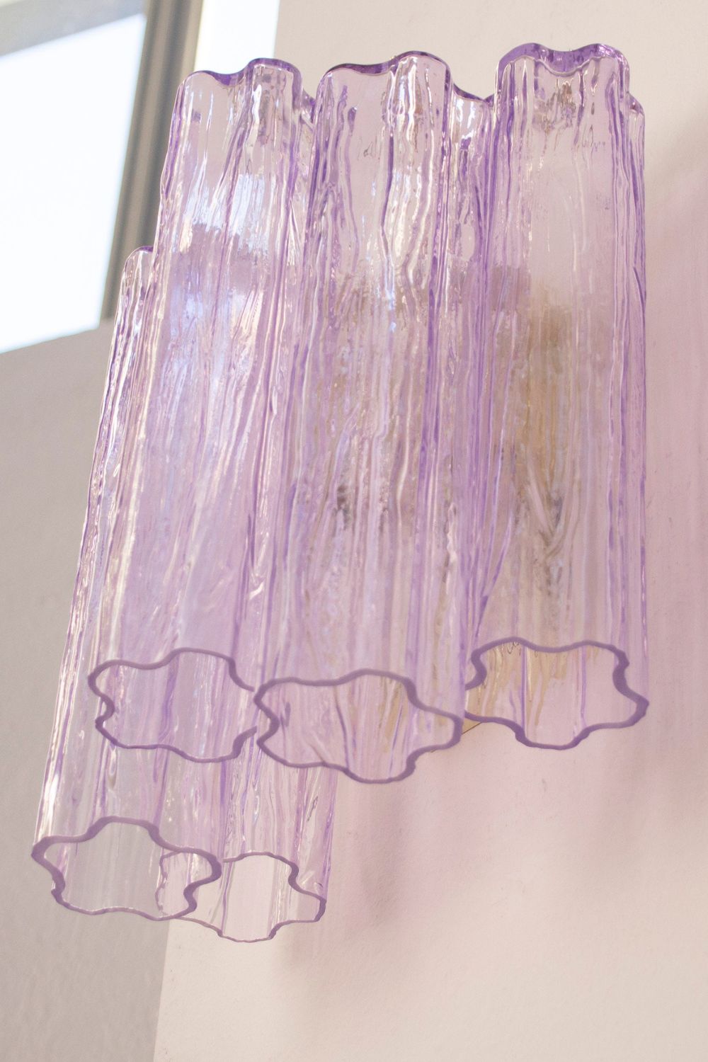 Handcrafted Art Violet Glass Wall Lamp - view 4 | morylighting