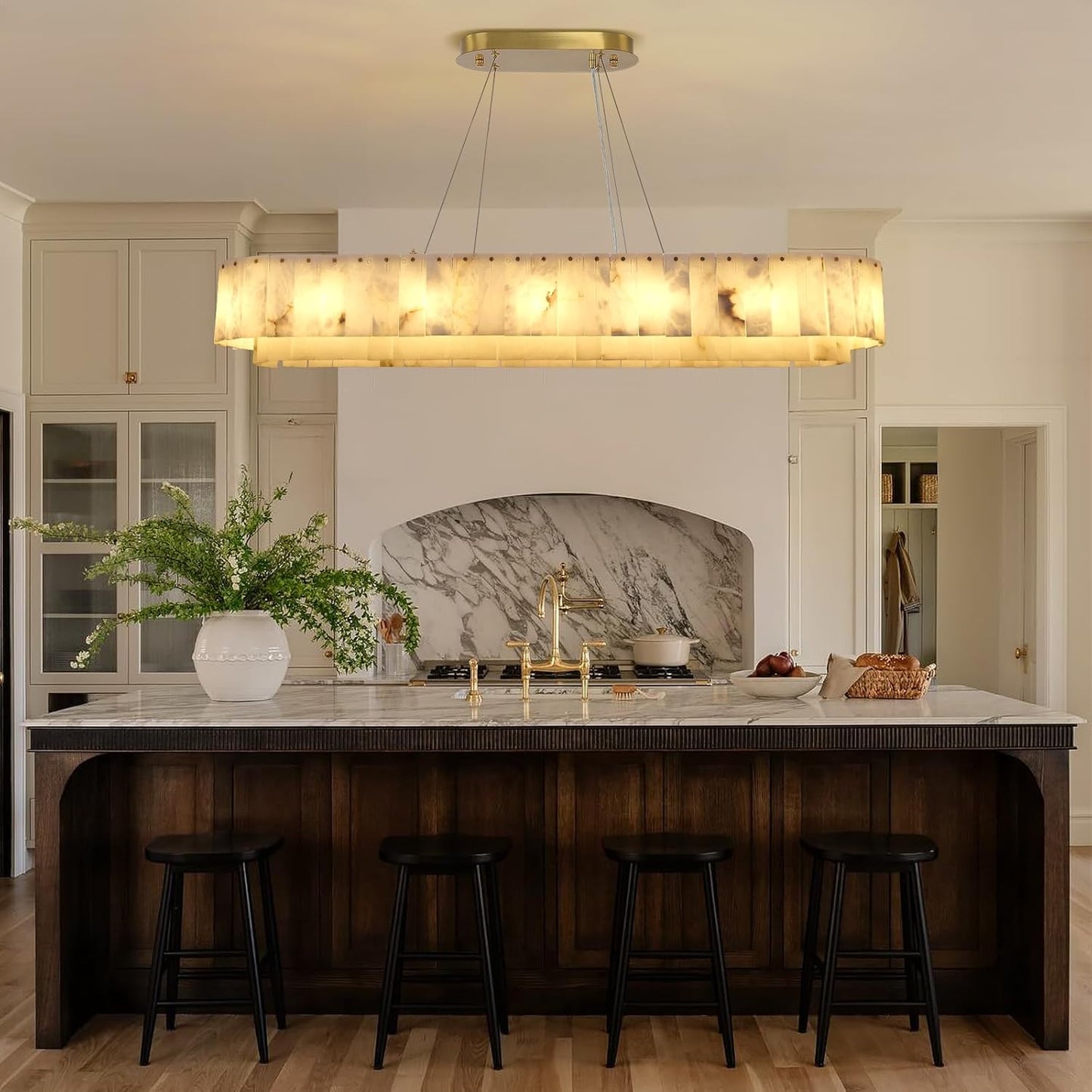 2-Tiers Oval Modern Dining Room Chandelier 53"L