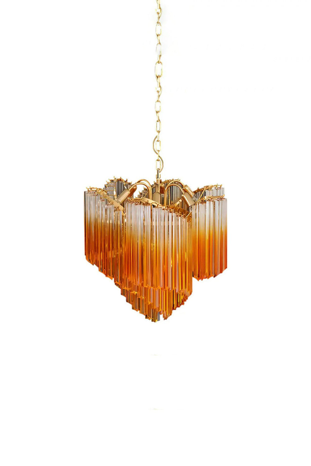 Shaded Amber Art Crystal Prism Chandelier | morylighting