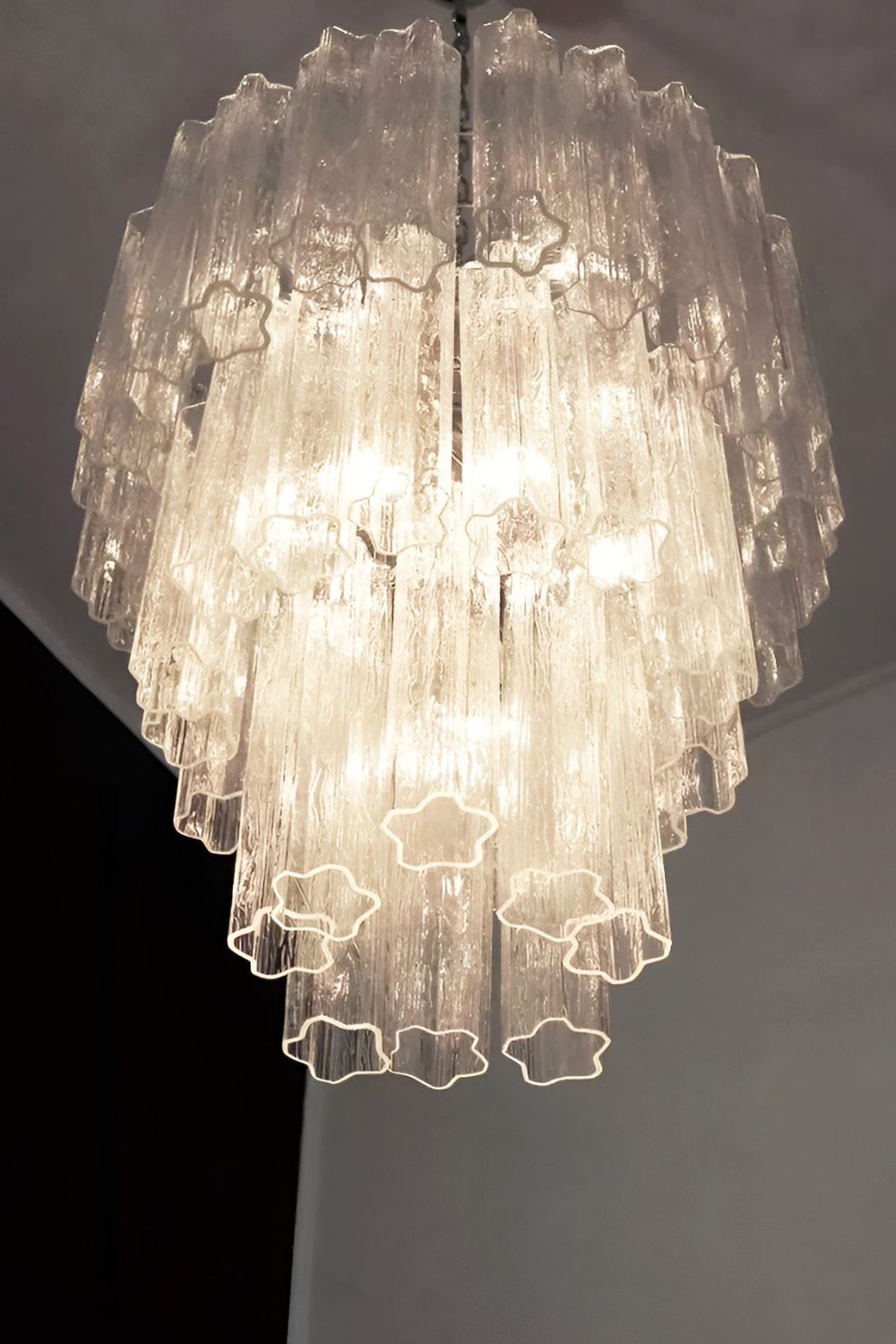 Art Venetian Clear Glass Tube Chandelier - view 14 | morylighting