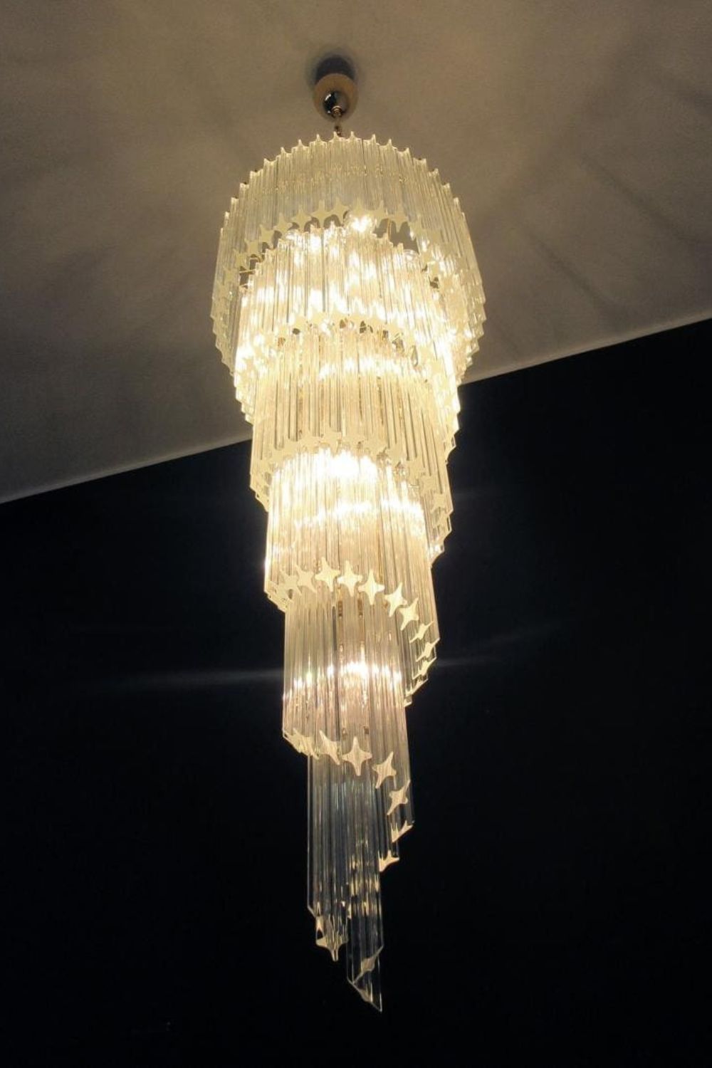 Venini Art Spiral Crystal Chandelier - view 4 | morylighting
