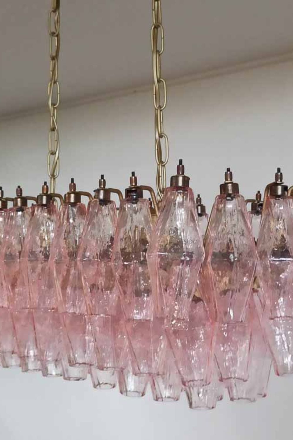 Art Poliedri Pink Glass Chandelier - view 6 | morylighting
