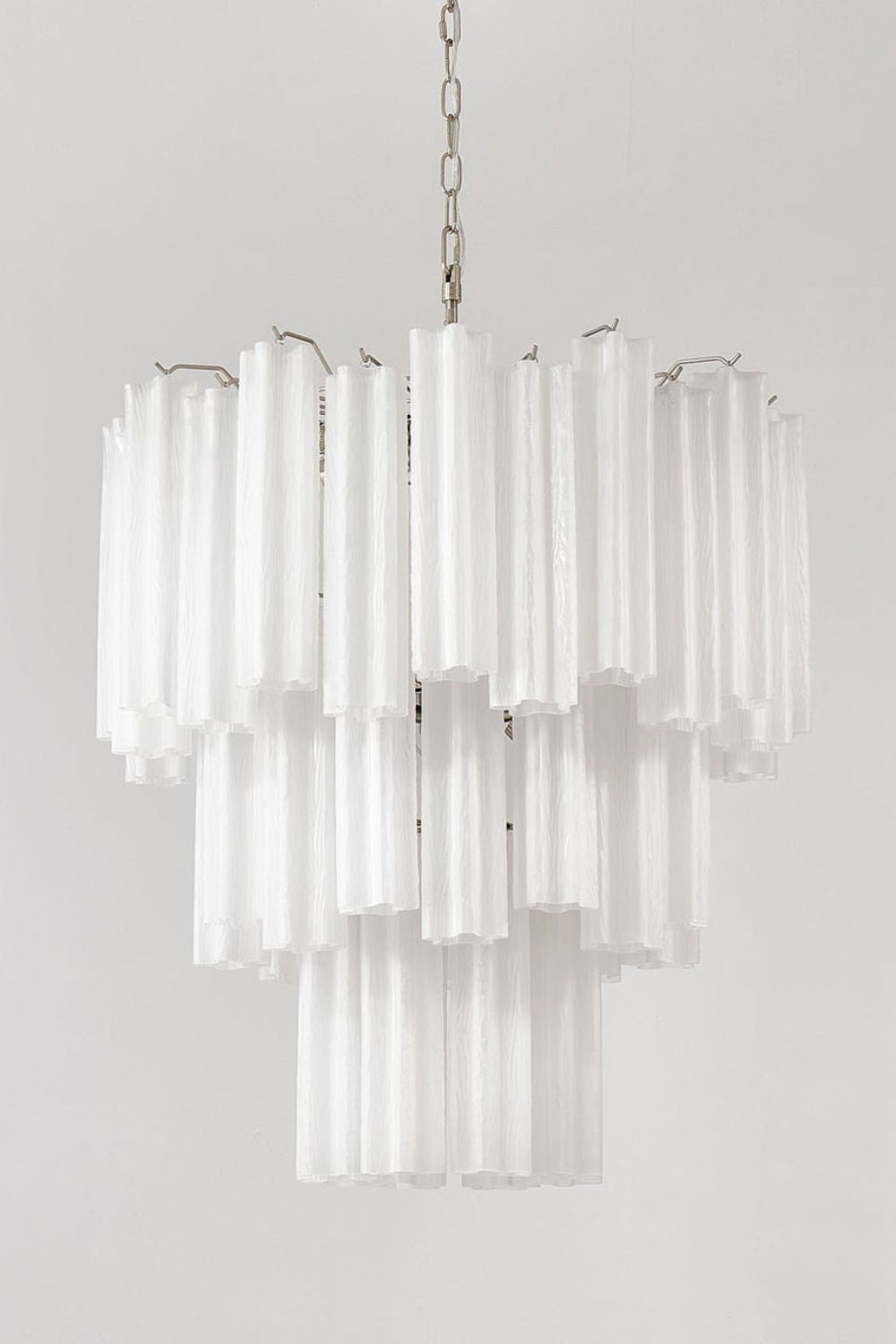 Three-tier Art frosted white glass chandelier - view 7 | morylighting