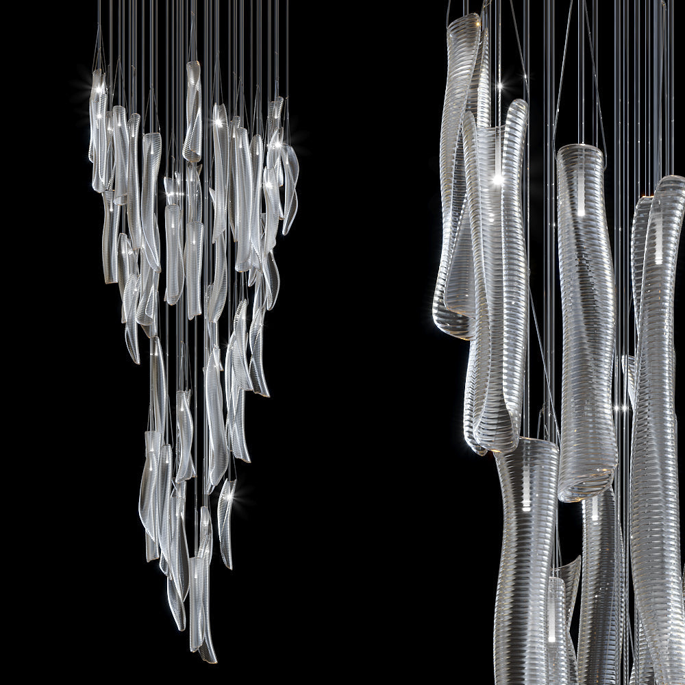 Linear Tube Cluster Chandelier