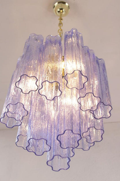 Vintage Art Blue-Purple Glass Tube Chandelier - view 5 | morylighting