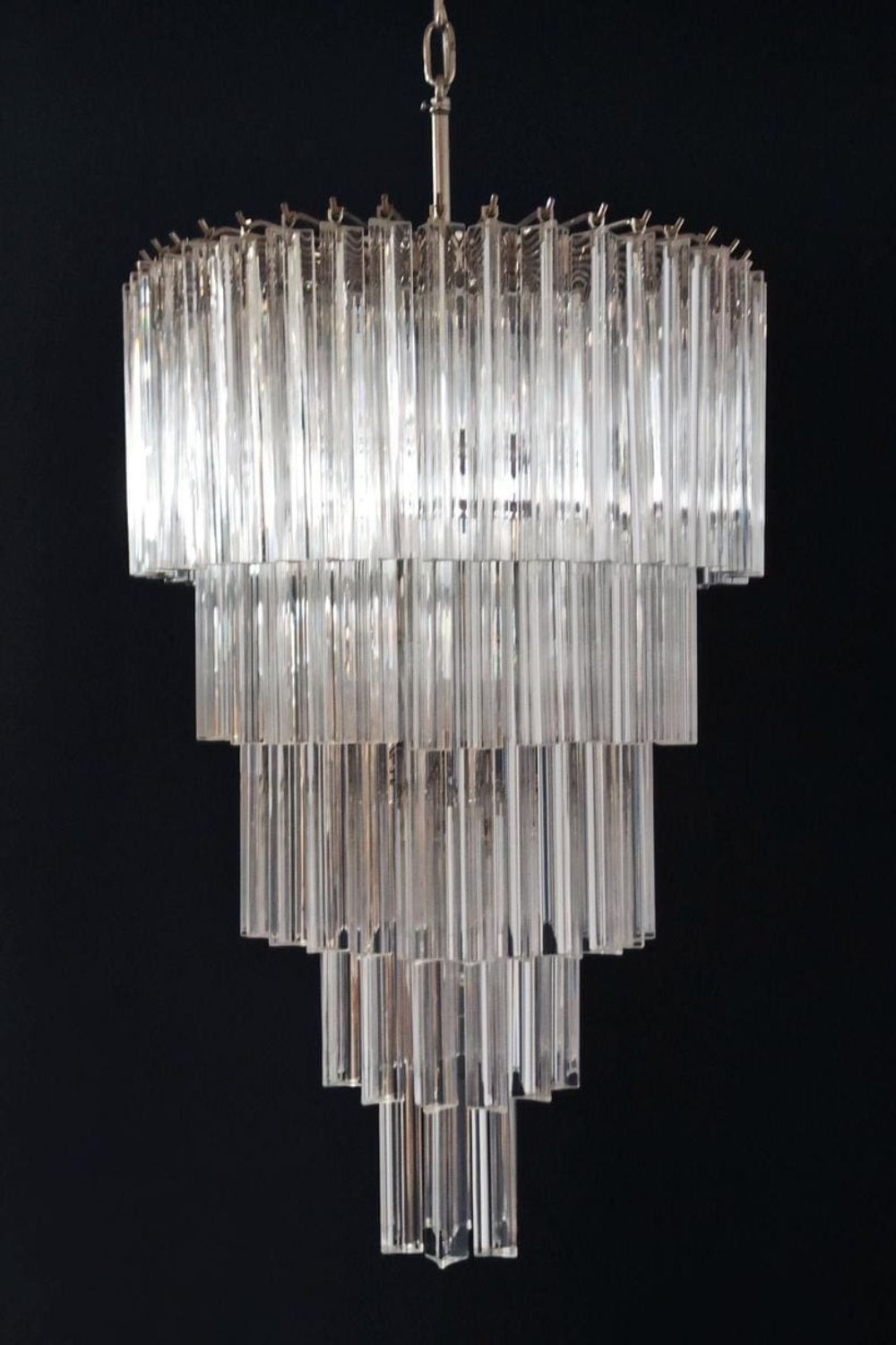 Transparent Art Glass Prism Tiered Chandelier - view 6 | morylighting