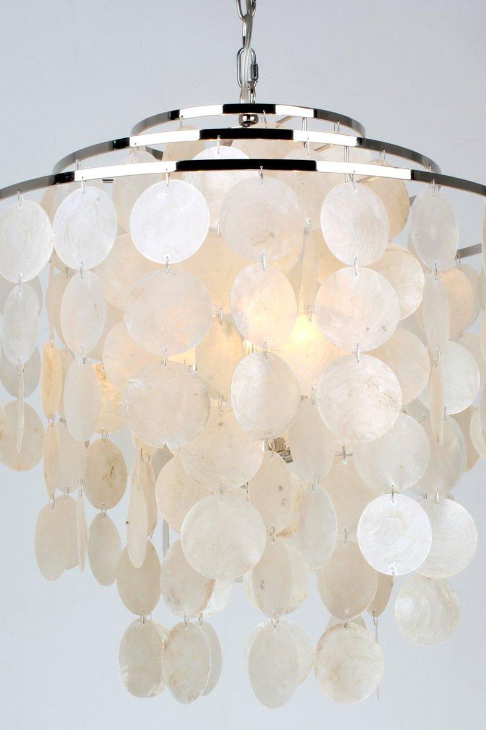 Modern Tiered Capiz Shell Chandelier - view 7 | morylighting