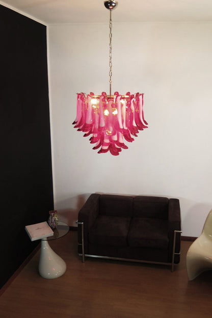 Red Art Glass Petal Chandelier - view 4 | morylighting