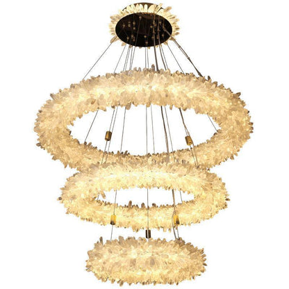 Derek Modern Rock Quartz Crystal Cluster Halo Chandelier - morylighting