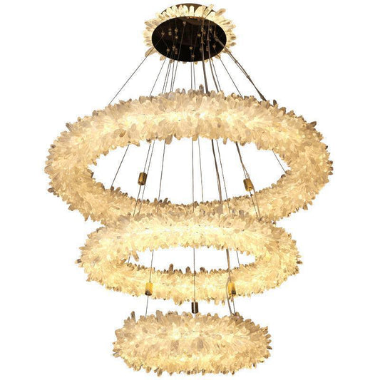 Derek Modern Rock Quartz Crystal Cluster Halo Chandelier - morylighting