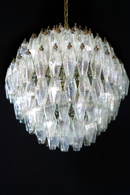 spherical Clear Art Polyhedron Glass Chandelier - view 6 | morylighting