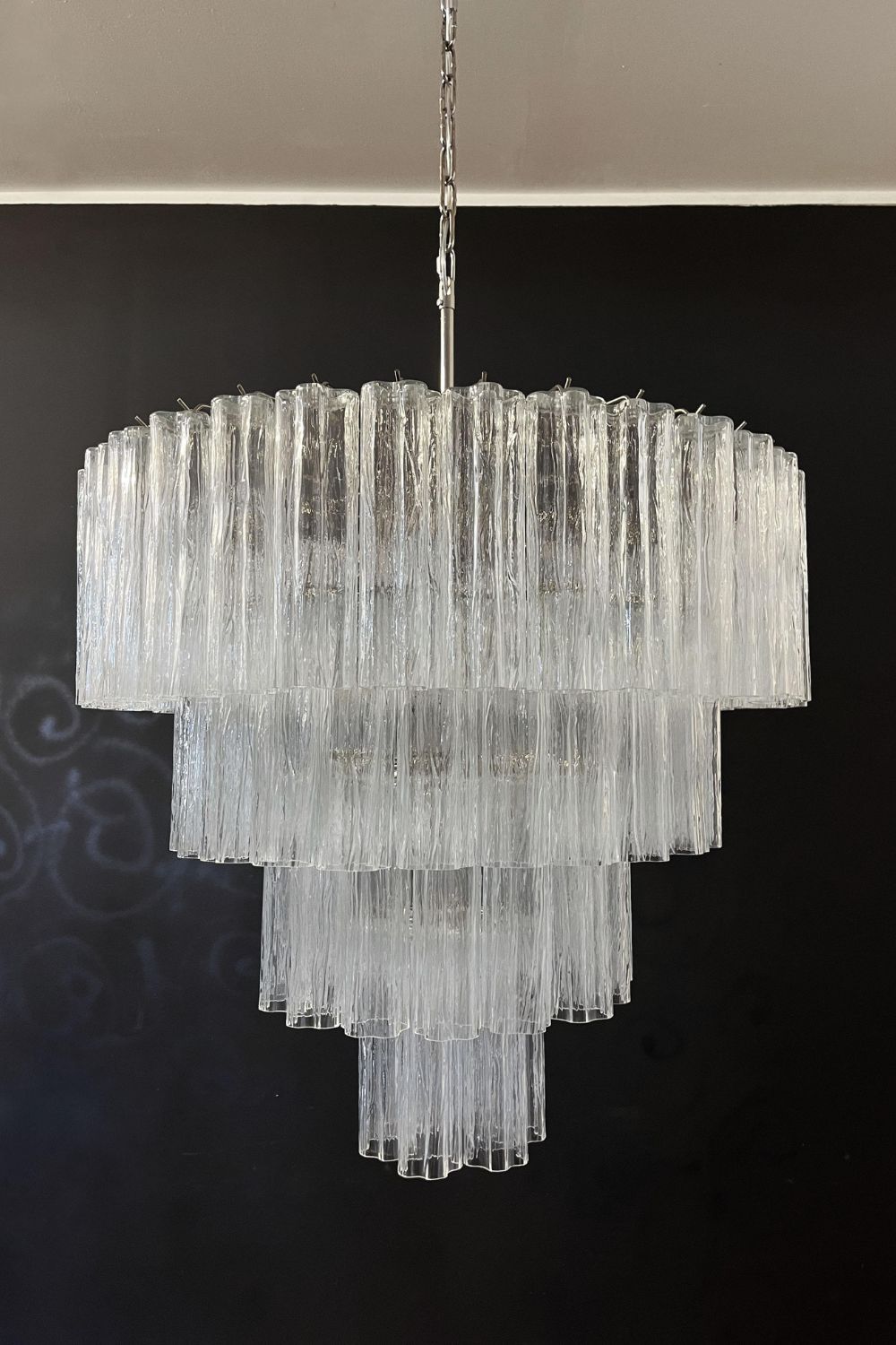 Art clear glass tiered chandelier - view 6 | morylighting