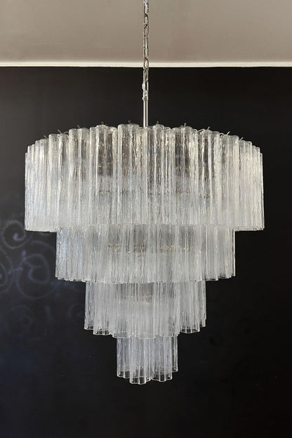 Art clear glass tiered chandelier - view 6 | morylighting