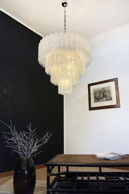 Art White Glass Tube Chandelier – 78 Pieces - view 3 | morylighting