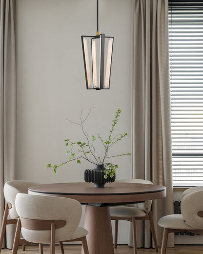Aged Brass/Black LED Arm Edgemere Cage Collection Linear Pendants Light 16"