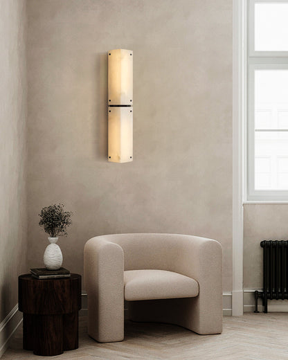 Reynard Alabaster Grand Wall Sconce Light Fixture 13"H 25"H