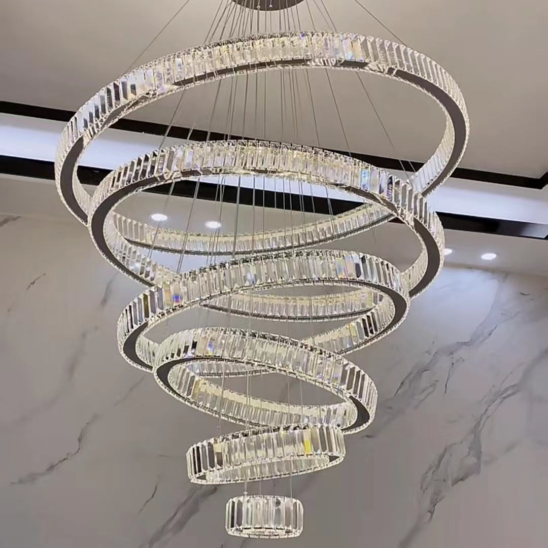 Morylighting Radiant Aura Round LED Chandelier - American ballroom or formal entertaining space