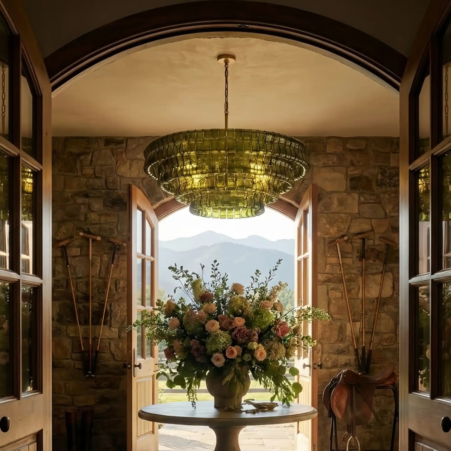 Glacien Round Glass Chandelier