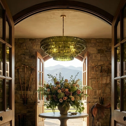 Glacien Round Glass Chandelier