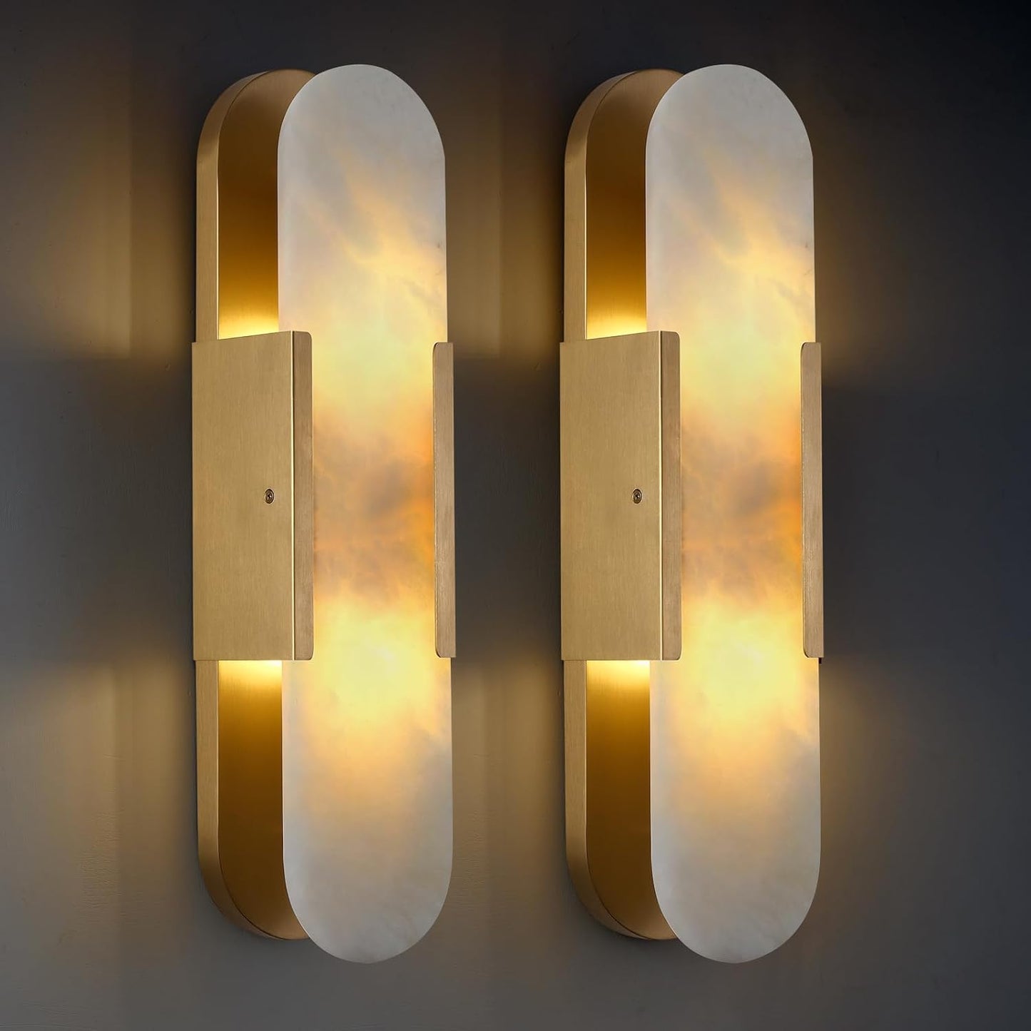 Trinidad Alabaster Wall Sconces 14" 20"