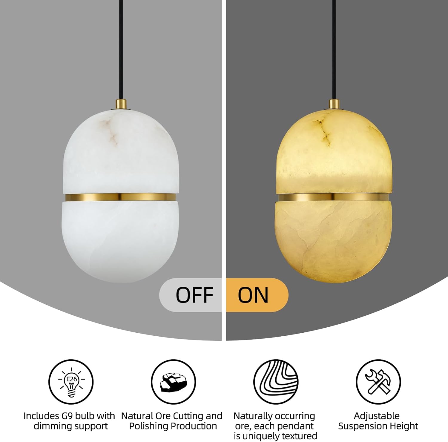Alabaster Pendant Lights Kitchen Island
