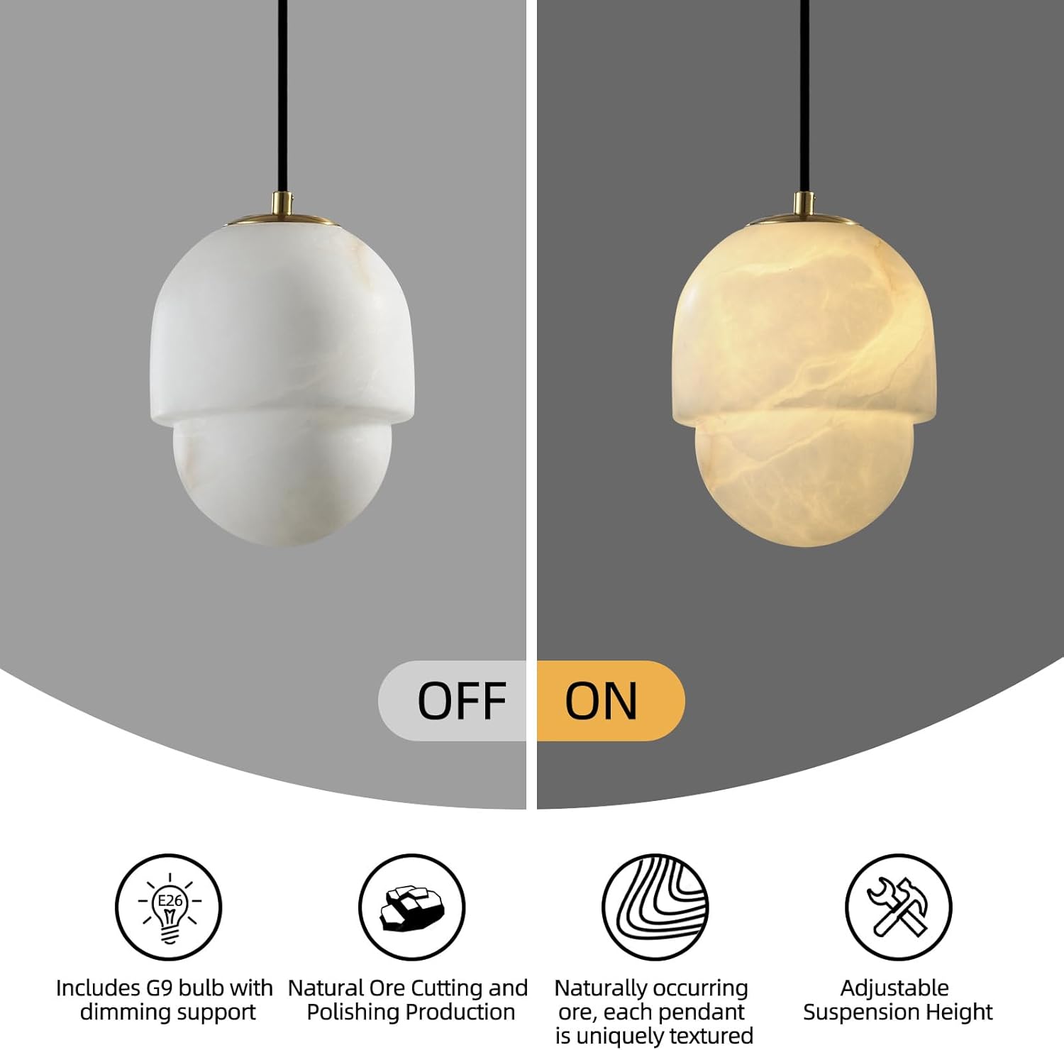 Alabaster Pendant Lights Kitchen Island