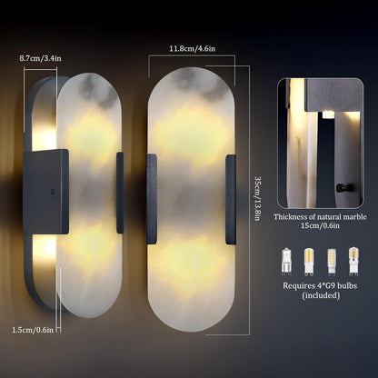 Trinidad Alabaster Wall Sconces 14" 20"