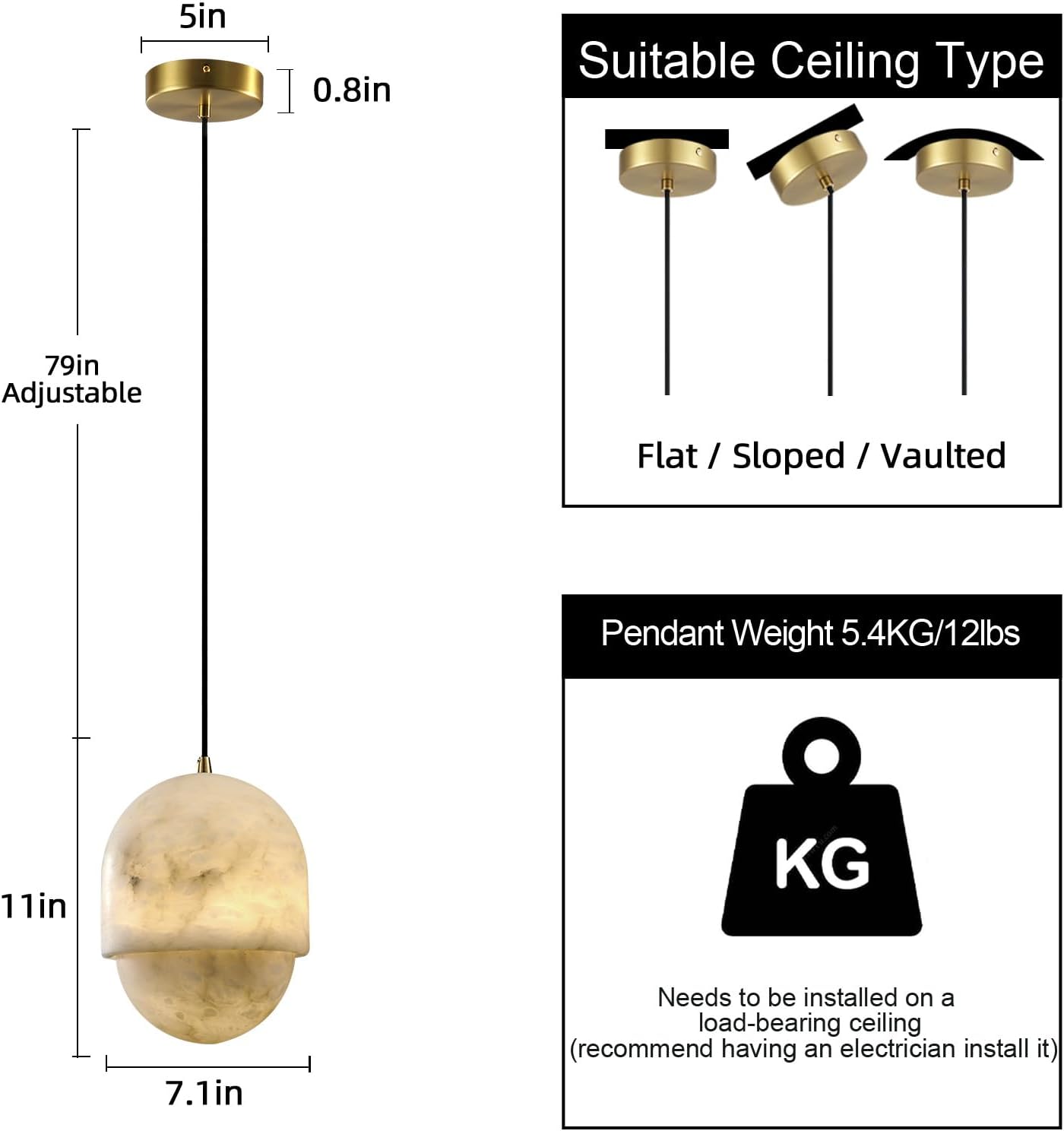 Alabaster Pendant Lights Kitchen Island