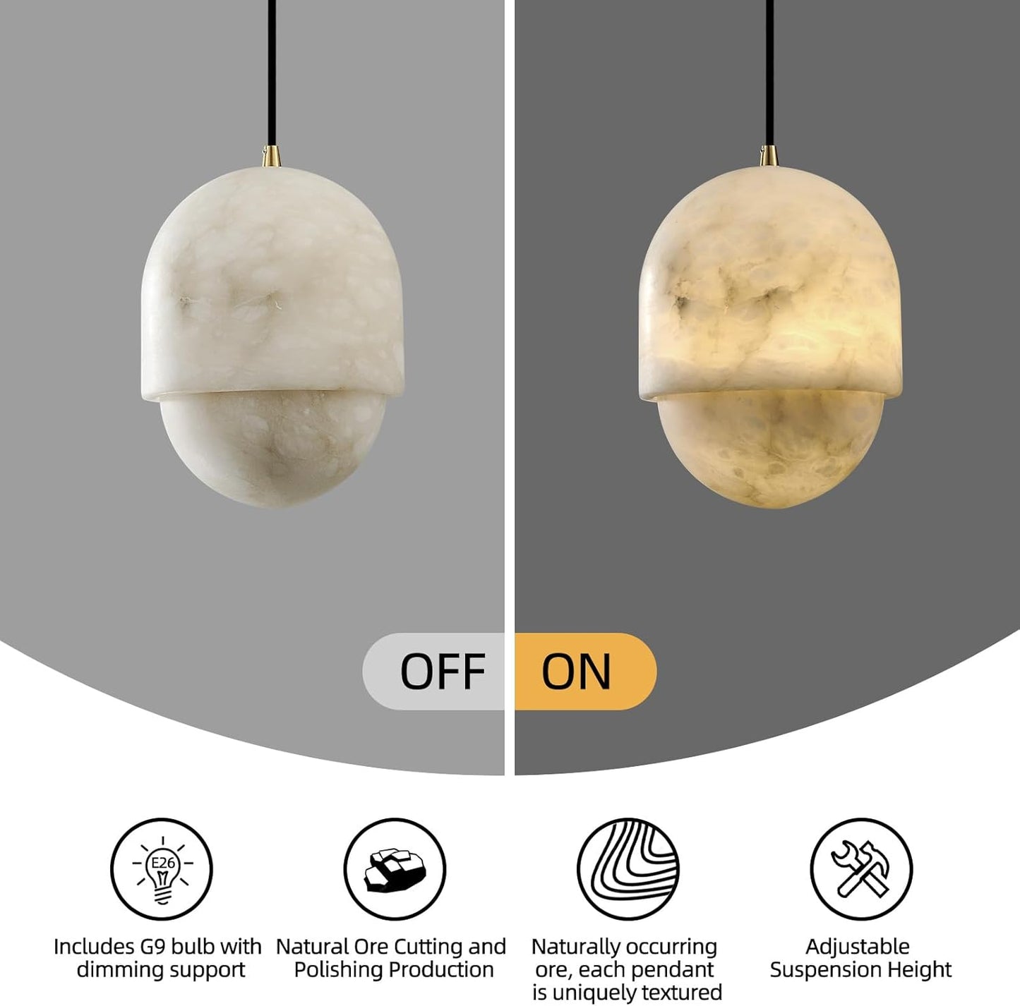 Alabaster Pendant Lights Kitchen Island