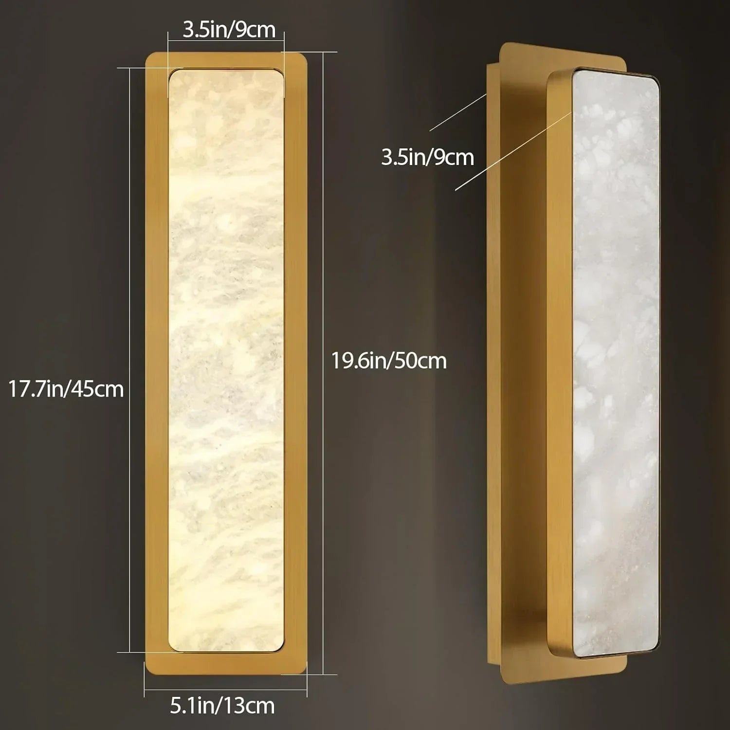 Melange Alabaster Rectangle Wall Sconces 20"