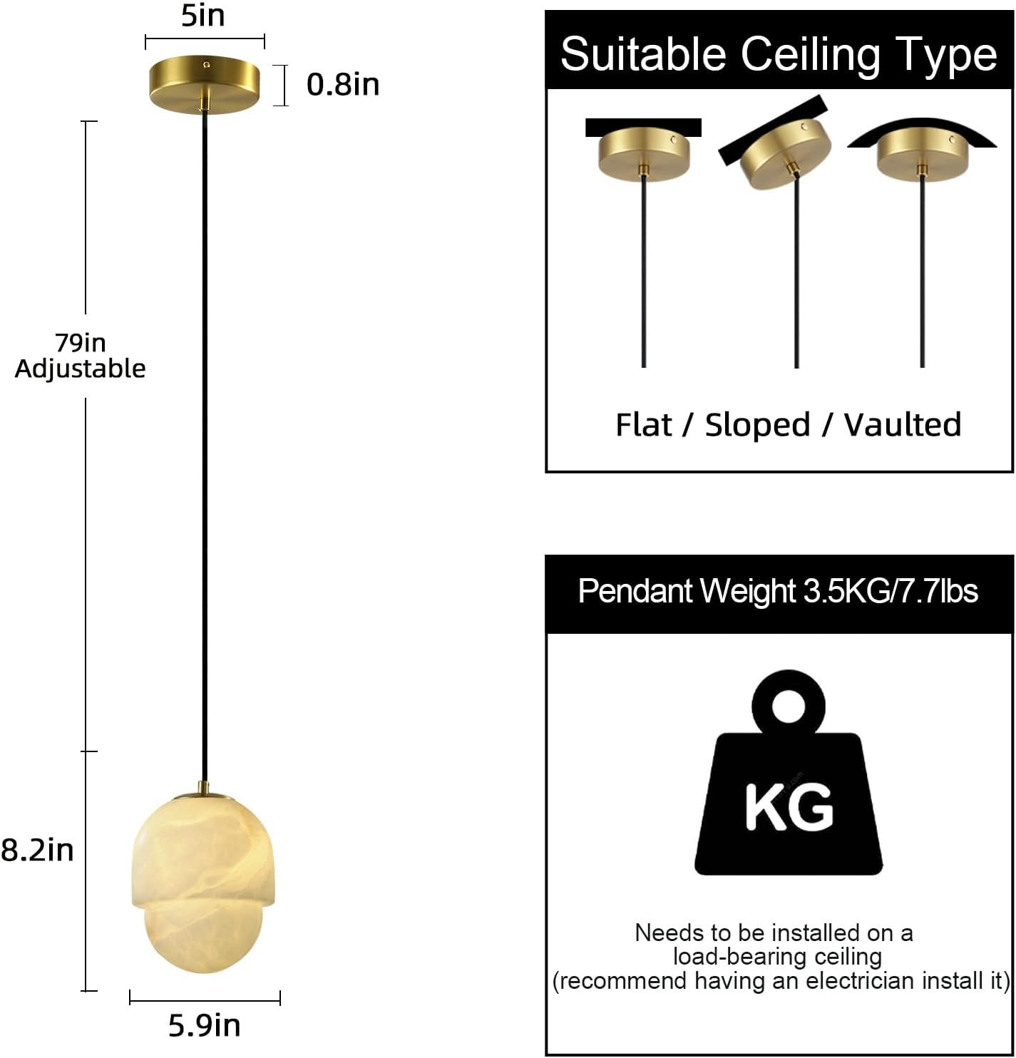 Alabaster Pendant Lights Kitchen Island