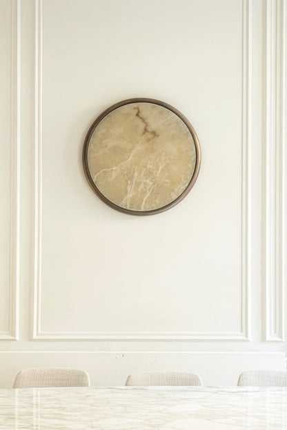 Moon alabaster wall sconce